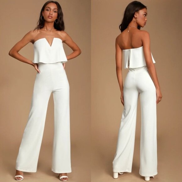 Lulus | Power of Love White Strapless Jumpsuit - Picture 1 of 7